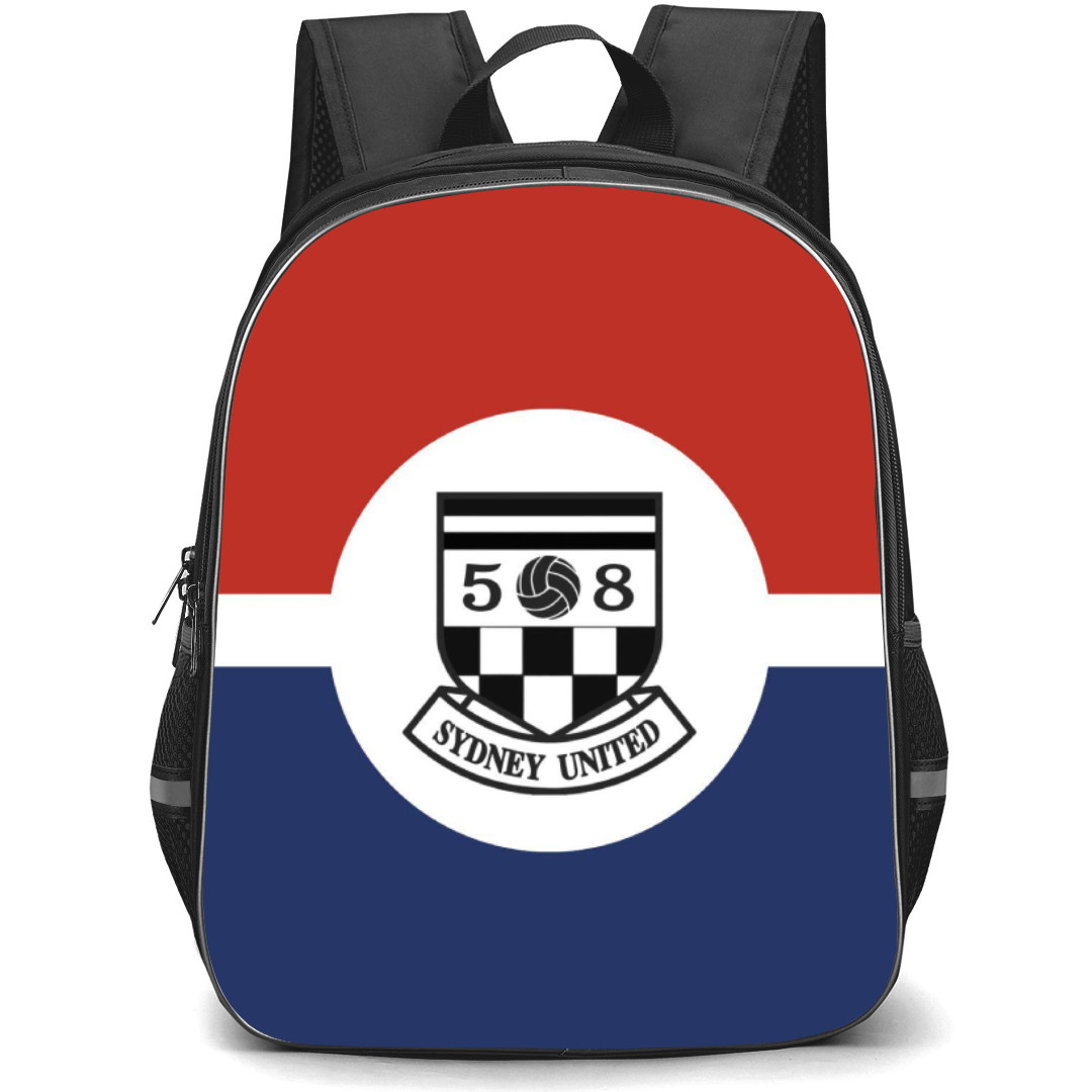 Sydney United 58 Backpack School Bag StudentPack - Logo In Red White And Blue Background