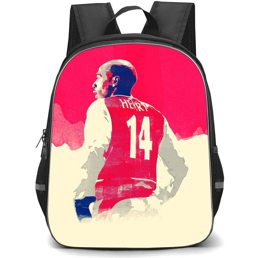 Thierry Henry Backpack StudentPack - Thierry Henry Back Portrait Watercolor Art Red Background