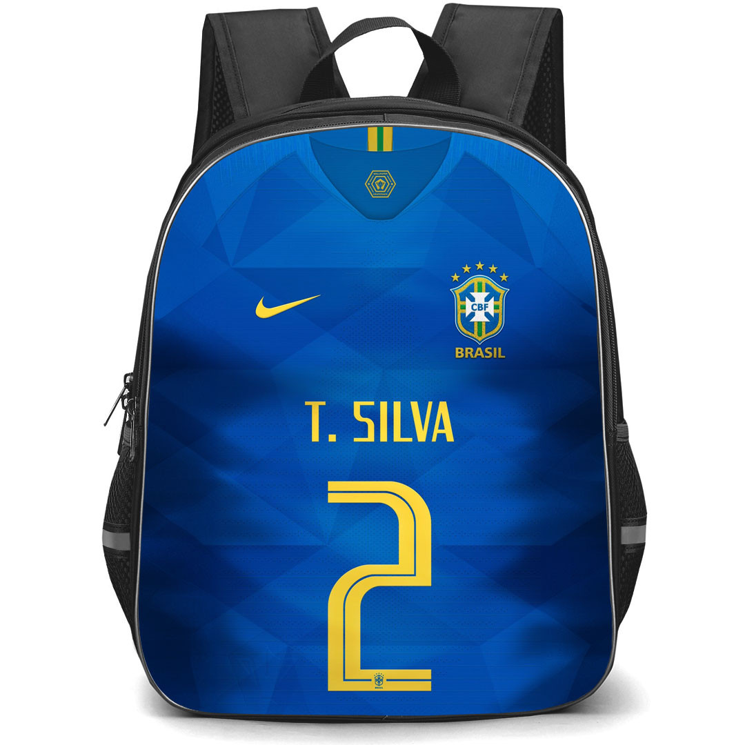 Thiago Silva Backpack StudentPack - Thiago Silva Brazil National Football Team No. 2 Jersey
