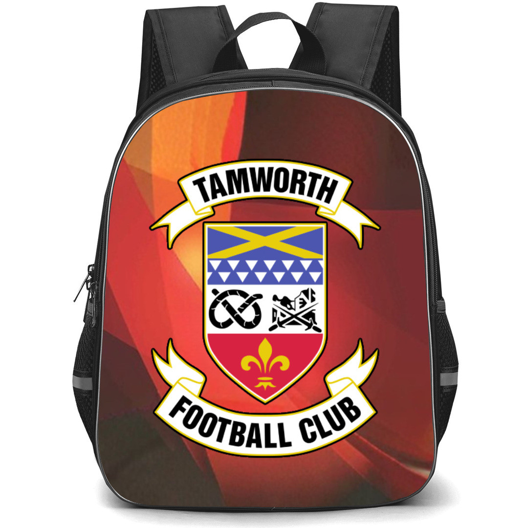National League Tamworth Backpack School Bag StudentPack - Large Logo In Red Abstract Background