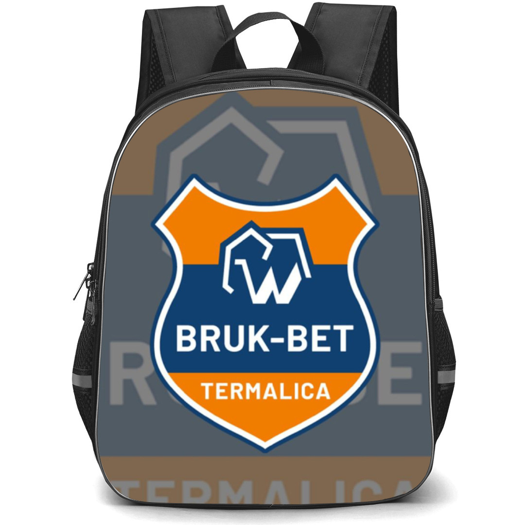 Bruk Bet Termalica Nieciecza Backpack School Bag StudentPack - Logo Overlay Gray Background