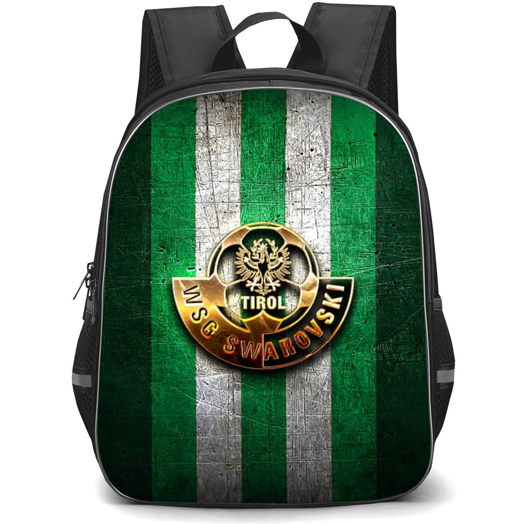 WSG Tirol Backpack School Bag StudentPack - Logo In 3d White And Green Grunge Stripe Background