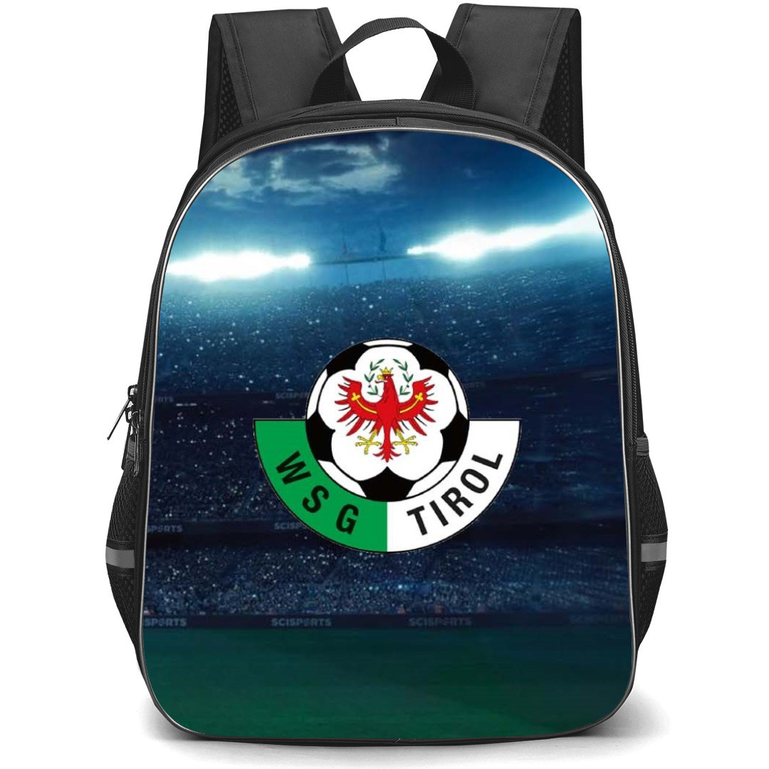 WSG Tirol Backpack School Bag StudentPack - Logo In Field Stadium Background