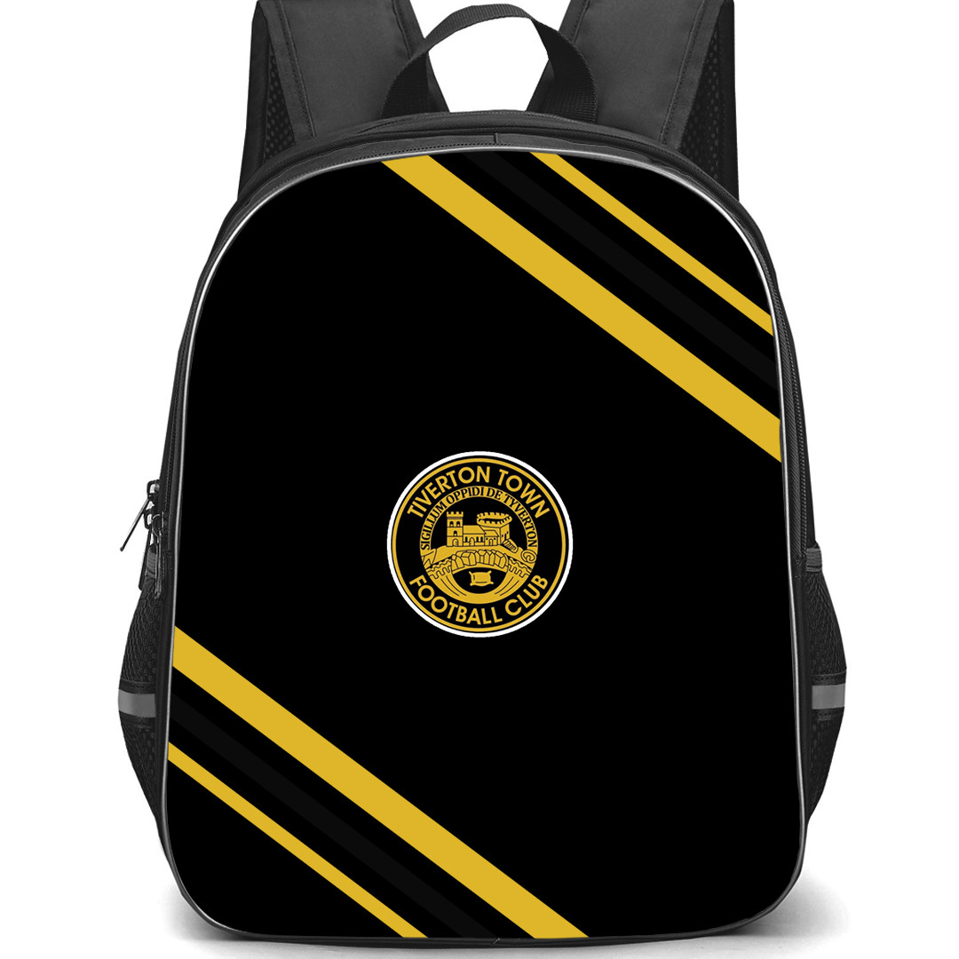 Tiverton Town Football Club Backpack School Bag StudentPack - Tiverton Town Football Club Large Logo With Stripe