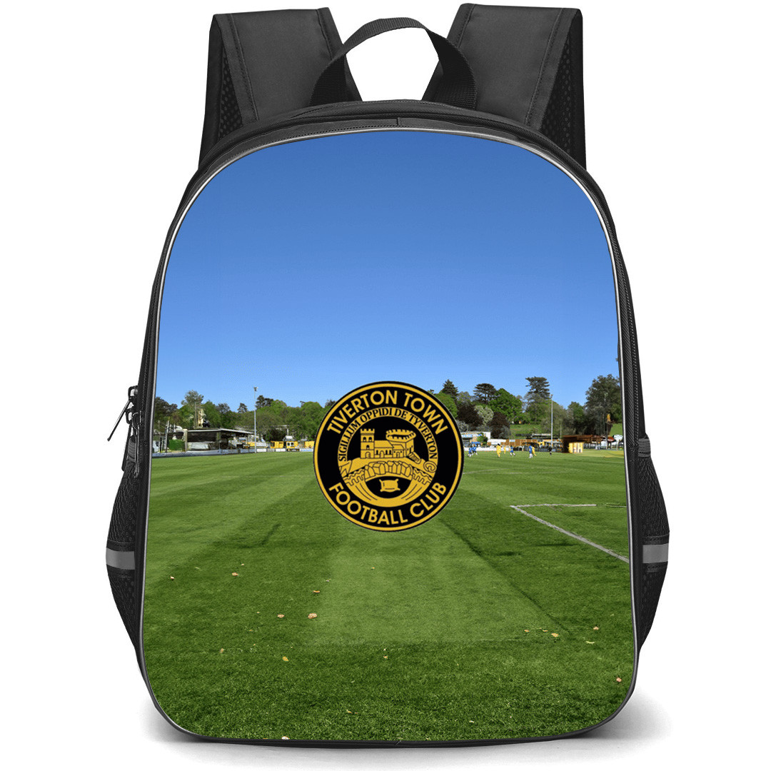 Tiverton Town Football Club Backpack School Bag StudentPack - Tiverton Town Football Club Stadium with Center Logo Focus Effect