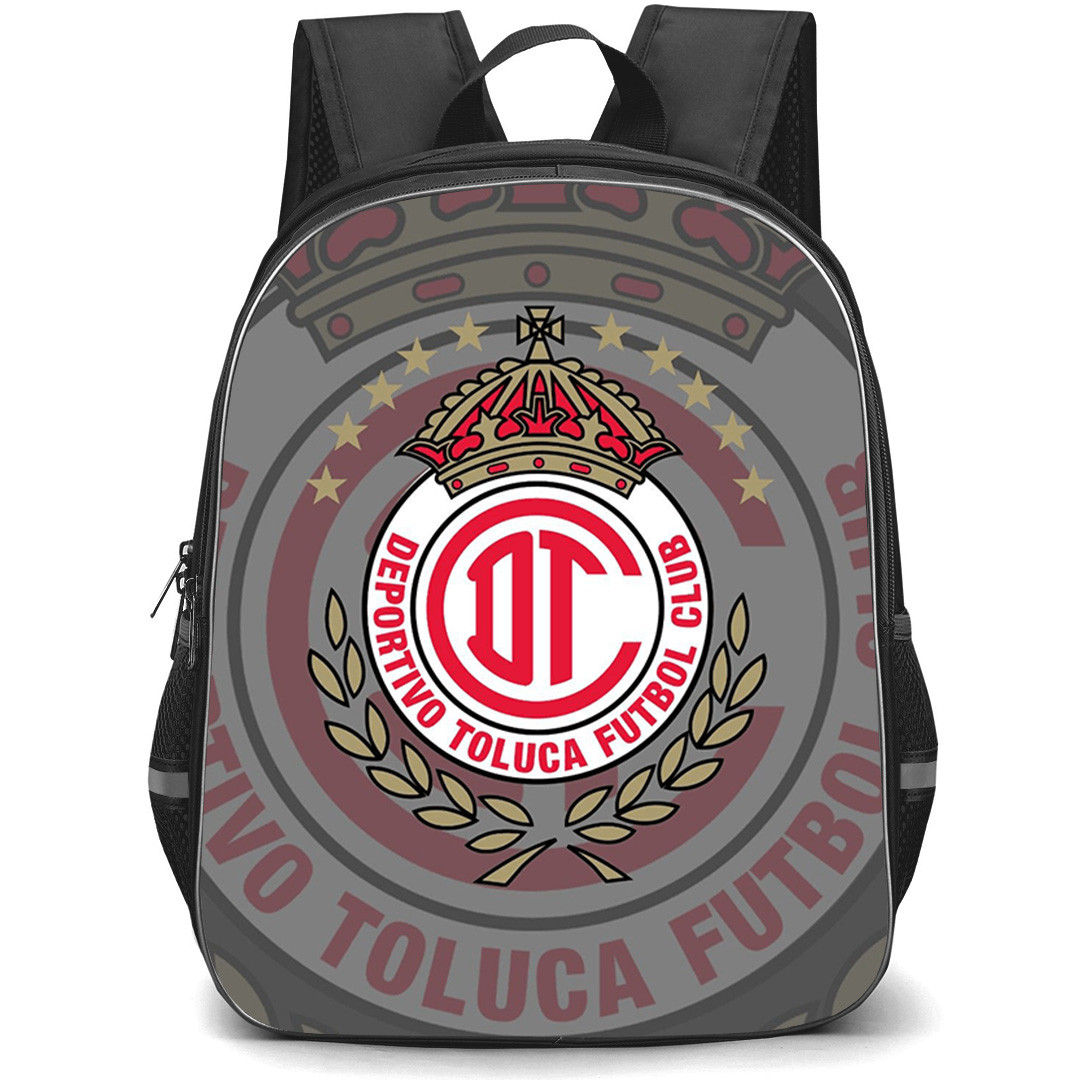 Deportivo Toluca Futbol Club S.A. de C.V. Backpack School Bag StudentPack - Deportivo Toluca Futbol Club S.A. de C.V. Logo with Blur Logo Effect Background