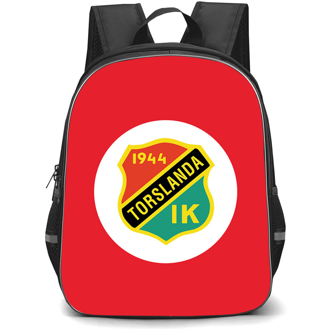 Torslanda IK Backpack School Bag StudentPack - Torslanda IK Logo On White Round Red Background Football Club