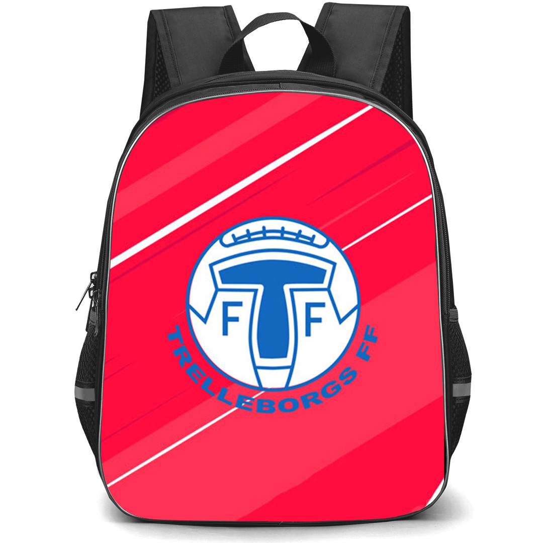 Trelleborgs FF Backpack School Bag StudentPack - Trelleborgs FF Logo On Red Background Football Club