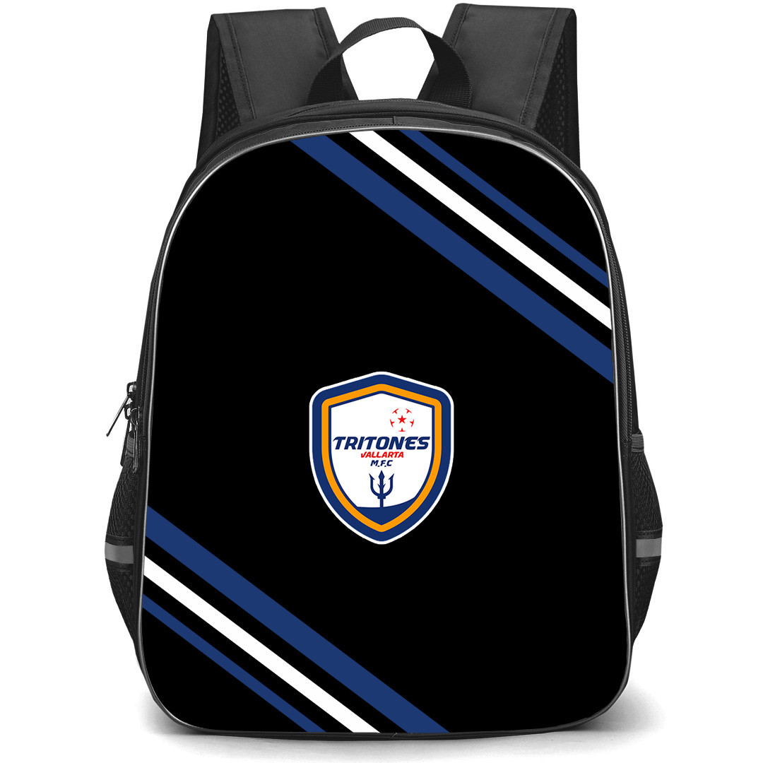 Tritones Vallarta M Futbol Club Backpack School Bag StudentPack - Tritones Vallarta M Futbol Club Large Logo With Stripe