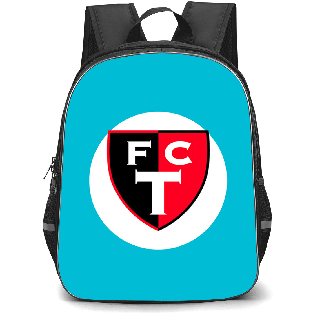 FC Trollhattan Backpack School Bag StudentPack - FC Trollhattan Logo On White Round Cyan Background Football Club