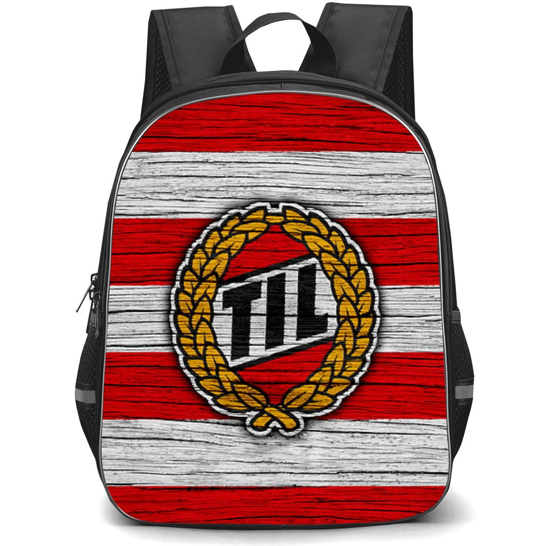 Tromso IL Backpack School Bag StudentPack - Logo In Wood Red And White Stripe Background