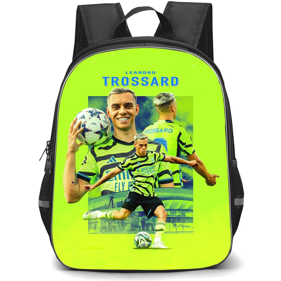 Lautaro Martinez School Backpack StudentPack - Leandro Trossard Arsenal FC Holding Ball On Lime Green Background