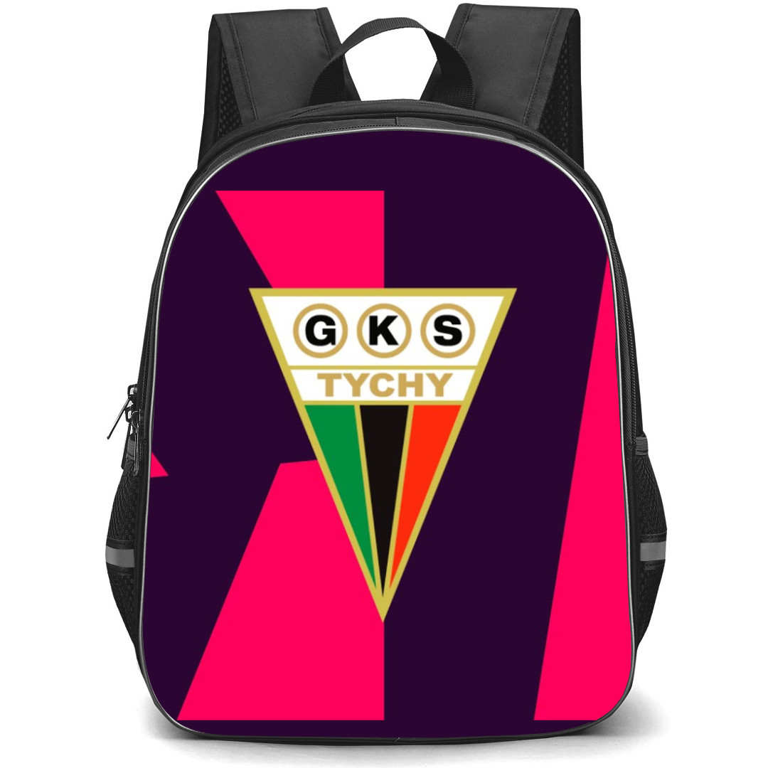GKS Tychy Backpack School Bag StudentPack - Logo Pink And Violet Background