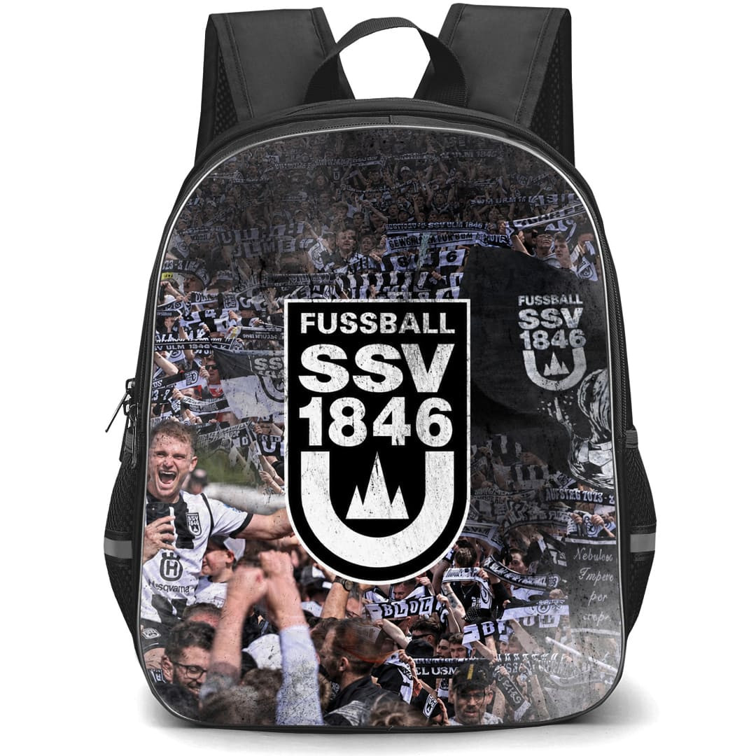 SSV Ulm 1846 Backpack School Bag StudentPack - Logo Team Collage Grunge Poster Football Club