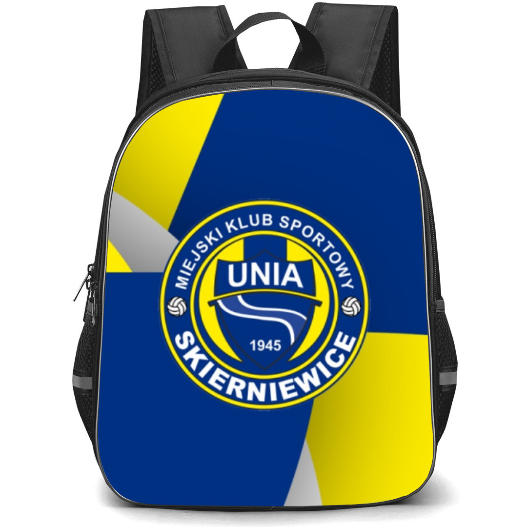 Unia Skierniewice Backpack School Bag StudentPack - Logo In Yellow And Blue Background