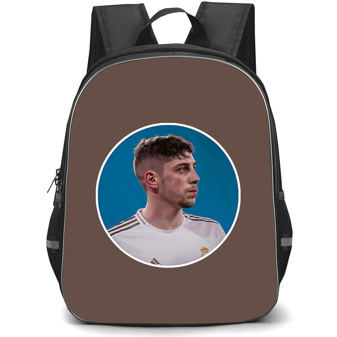 Federico Valverde Backpack StudentPack - Federico Valverde Real Madrid Side Portrait On Blue Background Sticker