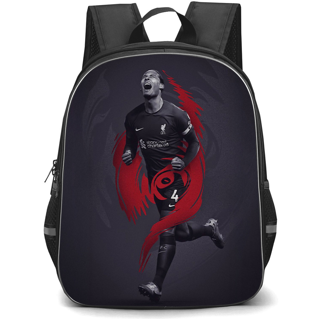 Van Dijk Backpack StudentPack - Van Dijk Liverpool F.C. Celebration Grayscale Digital Art Poster