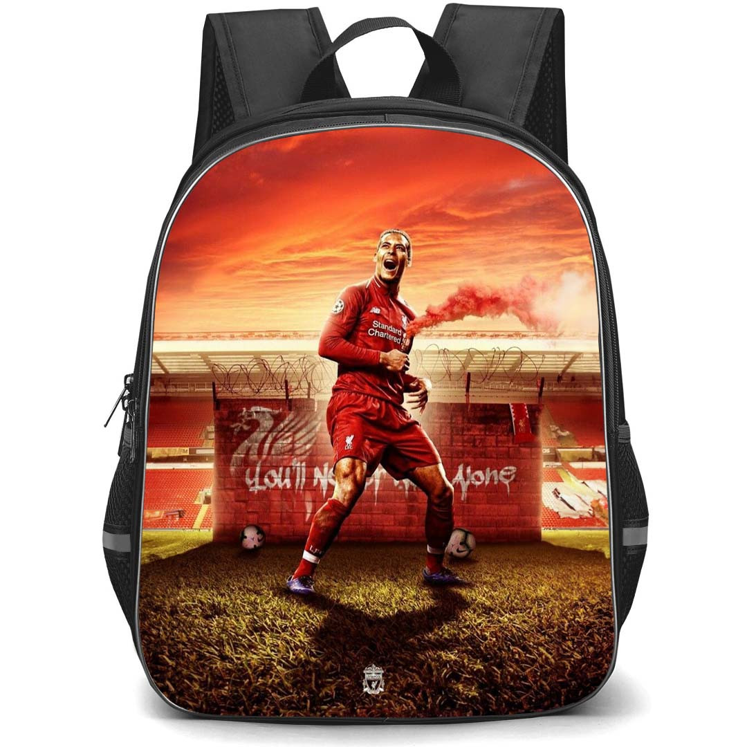 Virgil Van Dijk Backpack StudentPack - Virgil Van Dijk Liverpool F.C. Celebration Poster Art
