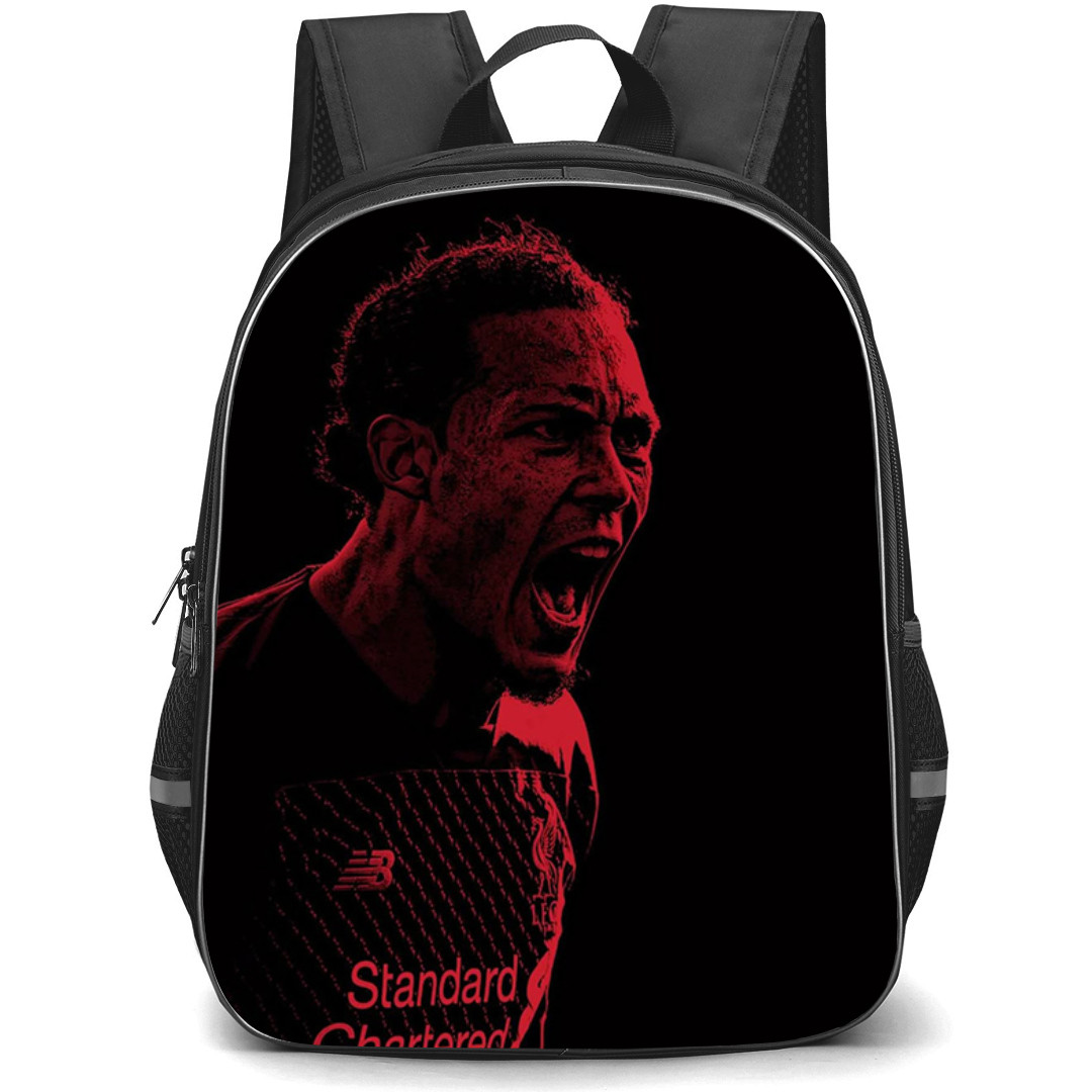 Van Dijk Backpack StudentPack - Van Dijk Liverpool F.C. Shouting Red And Dark Effect Poster