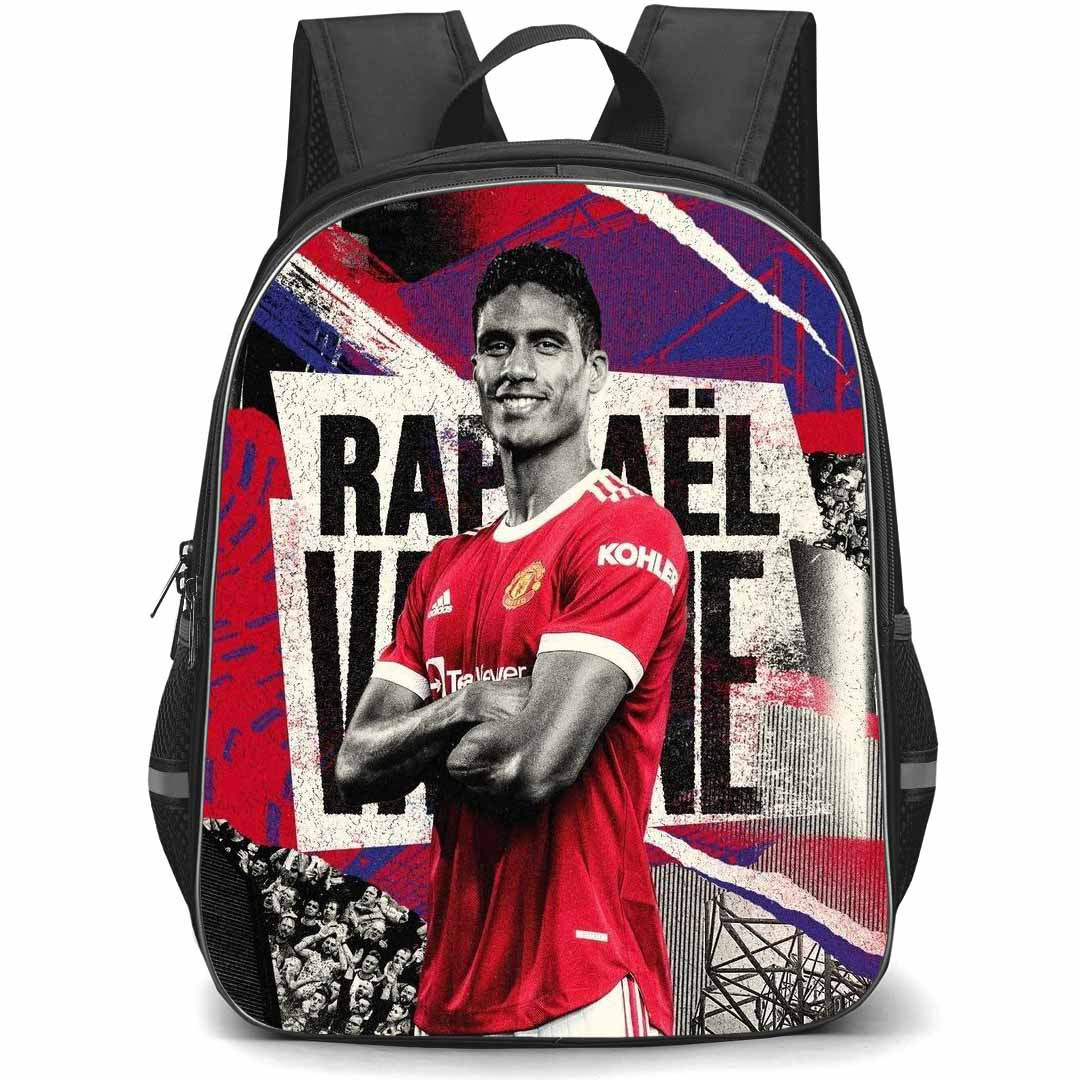 Raphael Varane Backpack StudentPack - Raphael Varane Manchester United F.C. Portrait On Graphic Art Background
