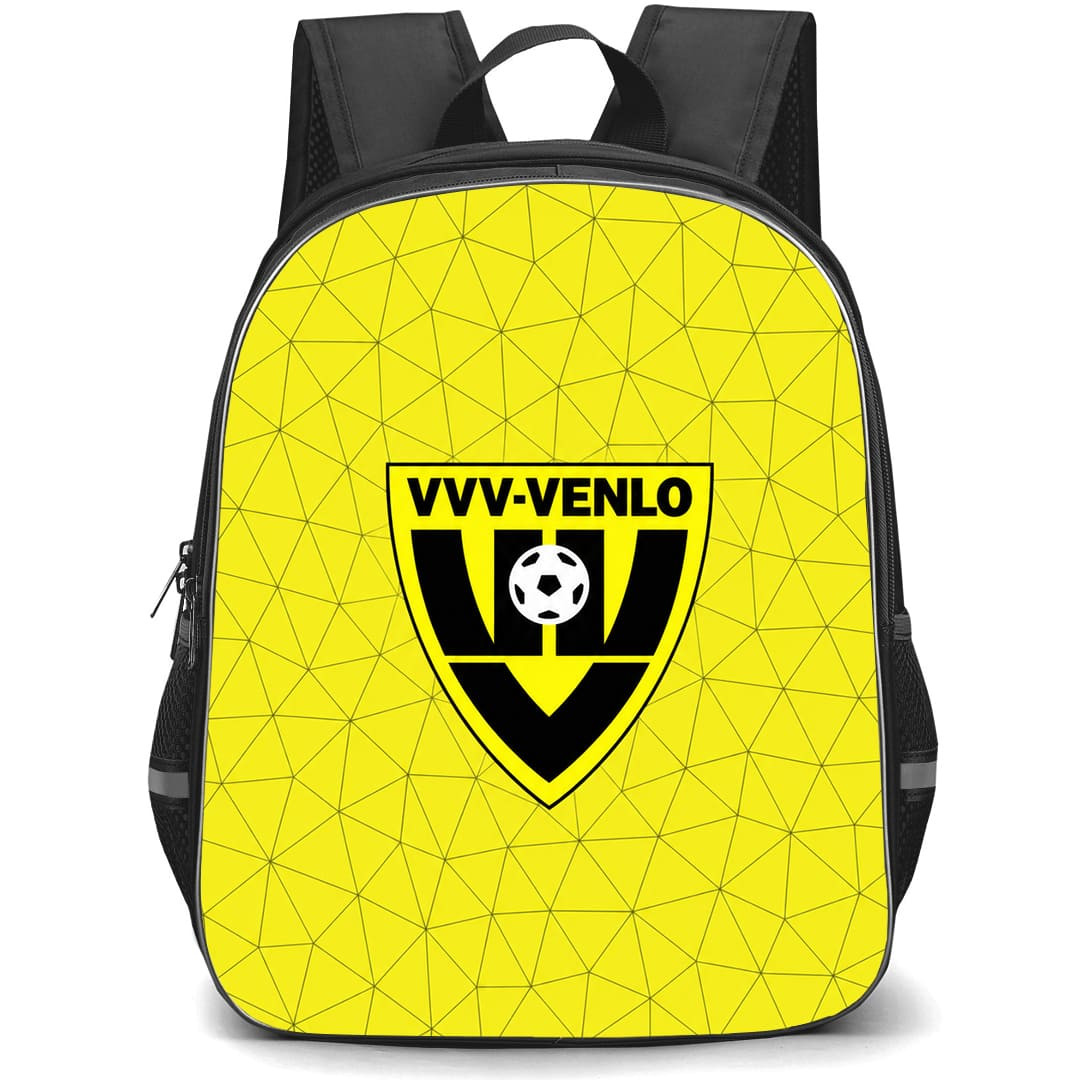 VVV Venlo Backpack School Bag StudentPack - Logo In Yellow Abstract Background Football Club
