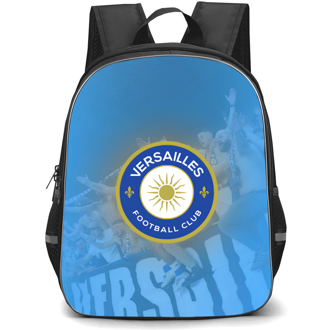 Football Club de Versailles Backpack School Bag StudentPack - Logo Crowd In Blue Background Football Club