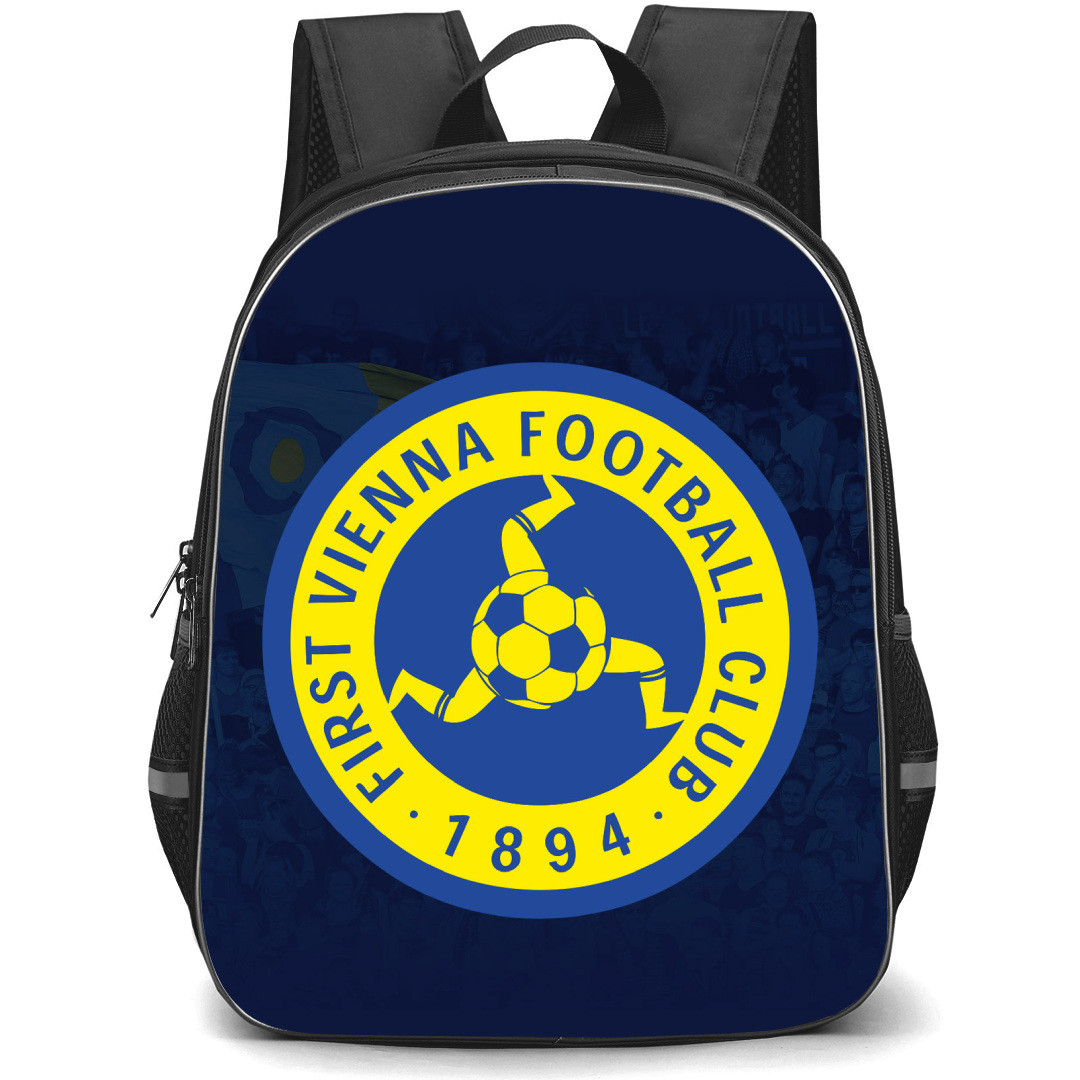 First Vienna FC Backpack School Bag StudentPack - Logo Fans Cheering In Blue Background