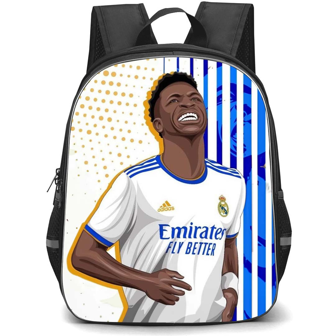 Vini Jr. Backpack StudentPack - Vini Jr. Real Madrid CF Smiling Portrait Illustration