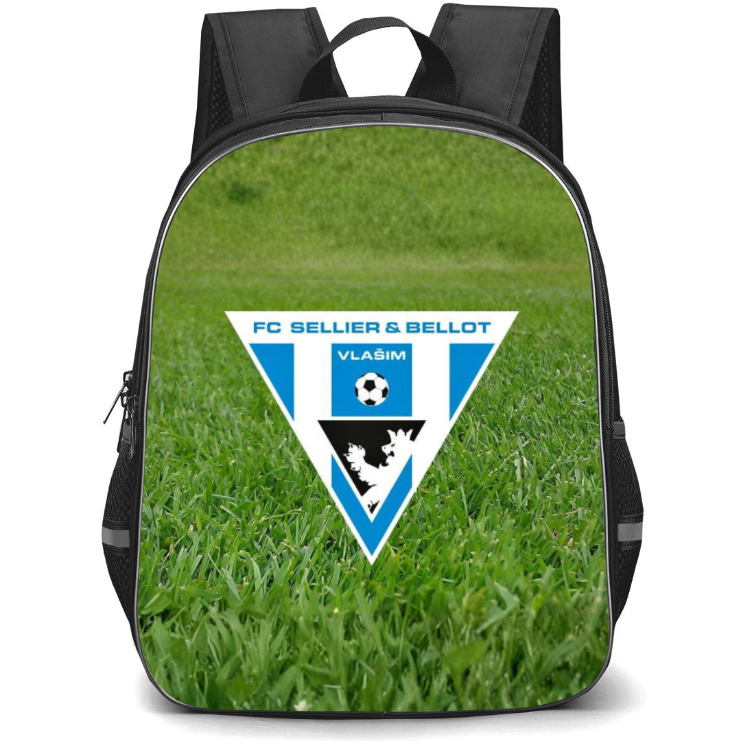 FC Graffin Vlasim Backpack School Bag StudentPack - Logo In Grass Background