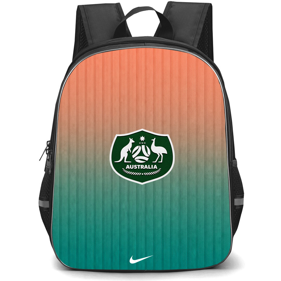 Fifa World Cup 2026 Australia Backpack School Bag StudentPack - Fifa World Cup 2026 Australia Away Flag Design Pattern
