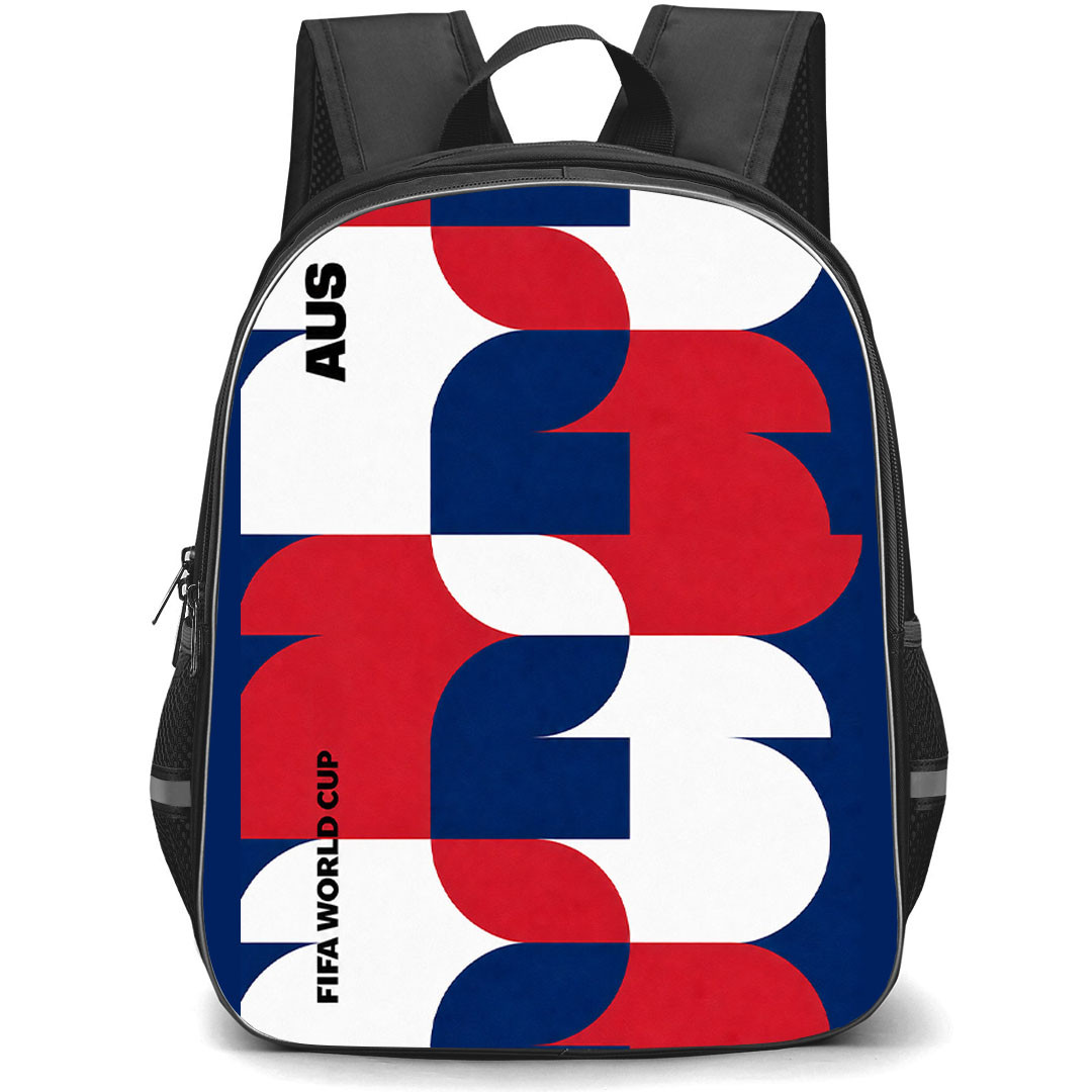 FIFA World Cup 2026 Australia Backpack School Bag StudentPack - FIFA World Cup 2026 Australia Retro Geometry Poster