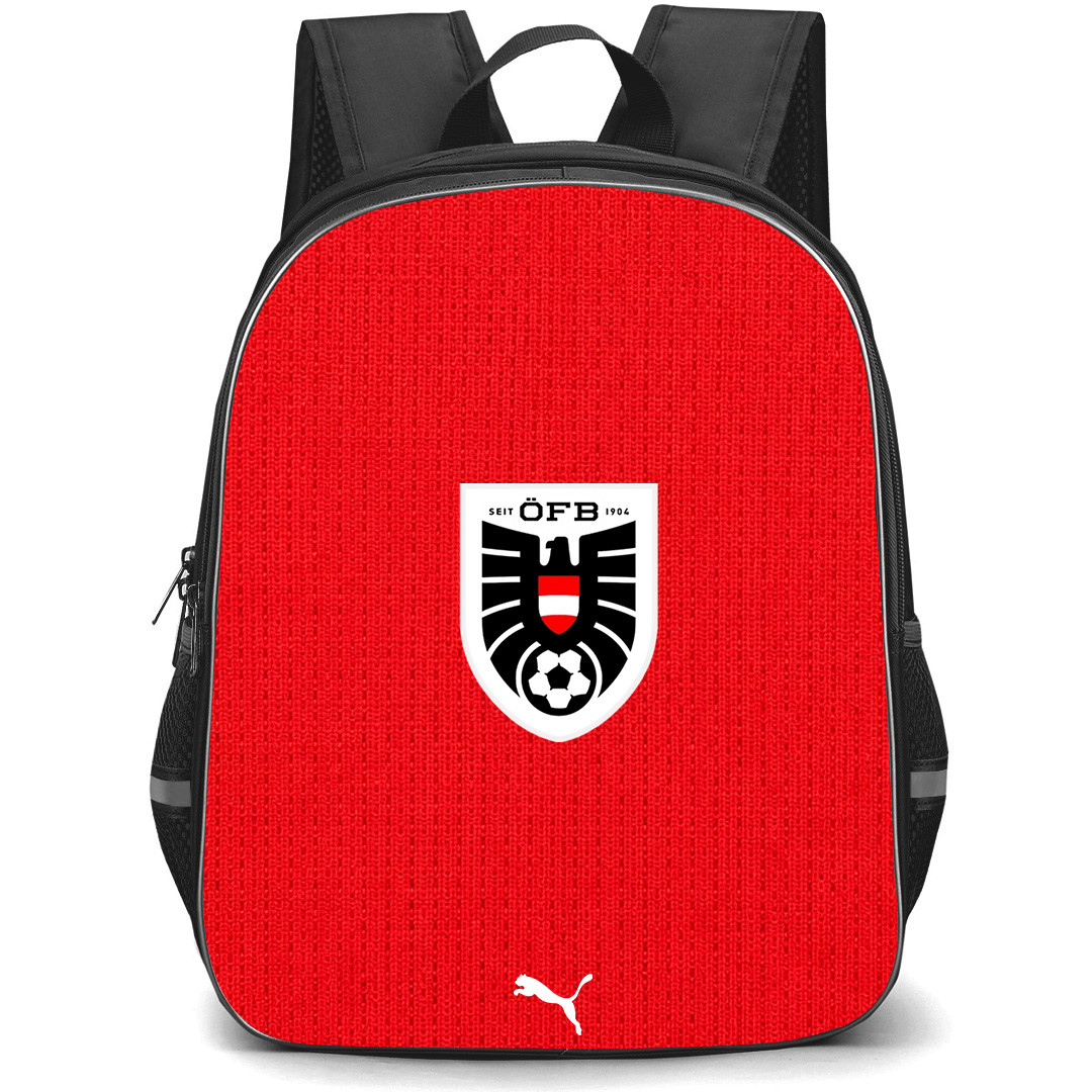 Fifa World Cup 2026 Austria Backpack School Bag StudentPack - Fifa World Cup 2026 Austria Home Flag Design Pattern