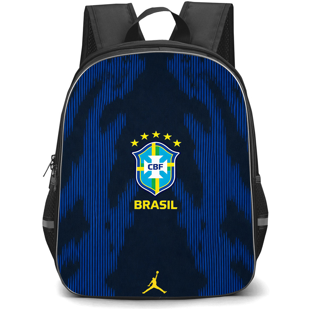 Fifa World Cup 2026 Brazil Backpack School Bag StudentPack - Fifa World Cup 2026 Brazil Away Flag Design Pattern