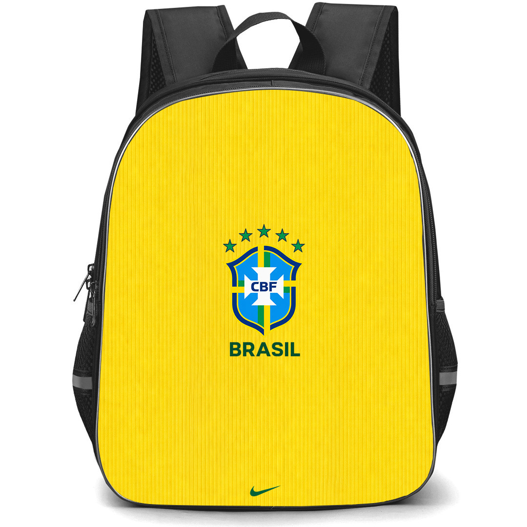 Fifa World Cup 2026 Brazil Backpack School Bag StudentPack - Fifa World Cup 2026 Brazil Home Flag Design Pattern