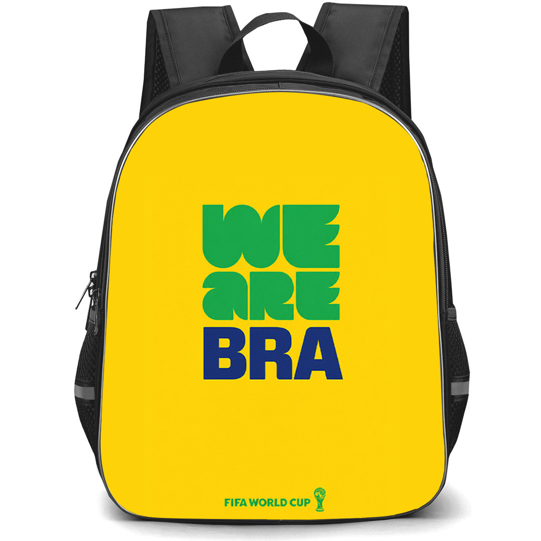 FIFA World Cup 2026 Brazil Backpack School Bag StudentPack - FIFA World Cup 2026 Brazil Pride Slogan Minimalist Poster