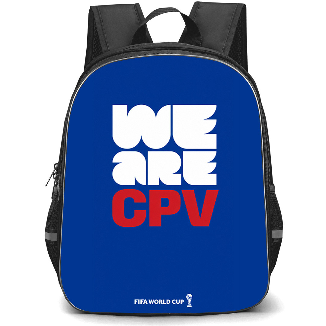 FIFA World Cup 2026 Cabo Verde Backpack School Bag StudentPack - FIFA World Cup 2026 Cabo Verde Pride Slogan Minimalist Poster