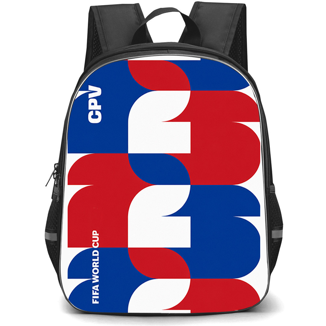FIFA World Cup 2026 Cabo Verde Backpack School Bag StudentPack - FIFA World Cup 2026 Cabo Verde Retro Geometry Poster