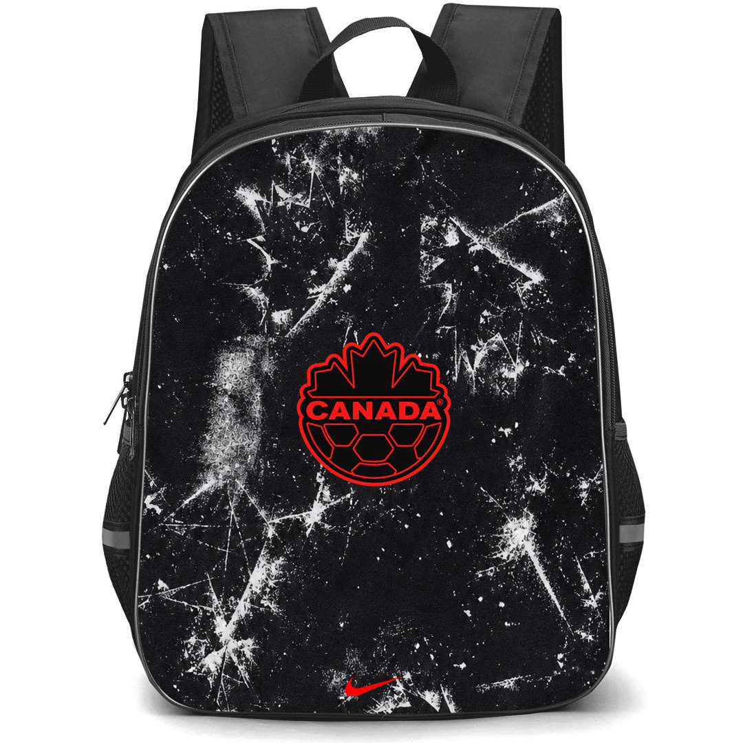 Fifa World Cup 2026 Canada Backpack School Bag StudentPack - Fifa World Cup 2026 Canada Away Flag Design Pattern