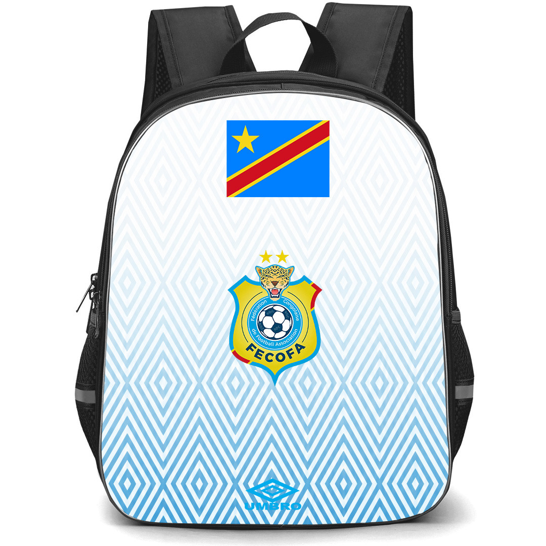 Fifa World Cup 2026 DR Congo Backpack School Bag StudentPack - Fifa World Cup 2026 DR Congo Away Flag Design Pattern
