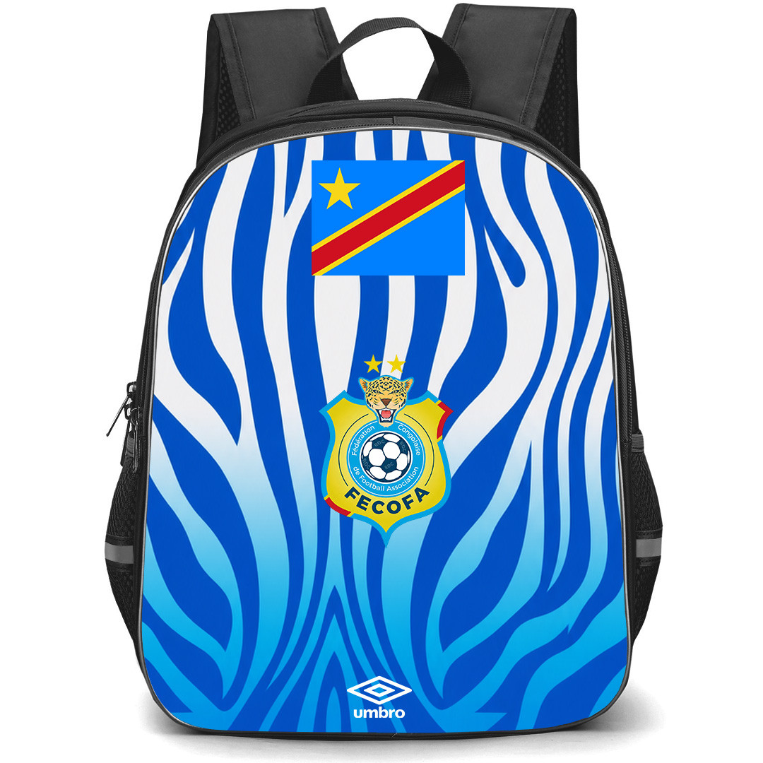 Fifa World Cup 2026 DR Congo Backpack School Bag StudentPack - Fifa World Cup 2026 DR Congo Home Flag Design Pattern