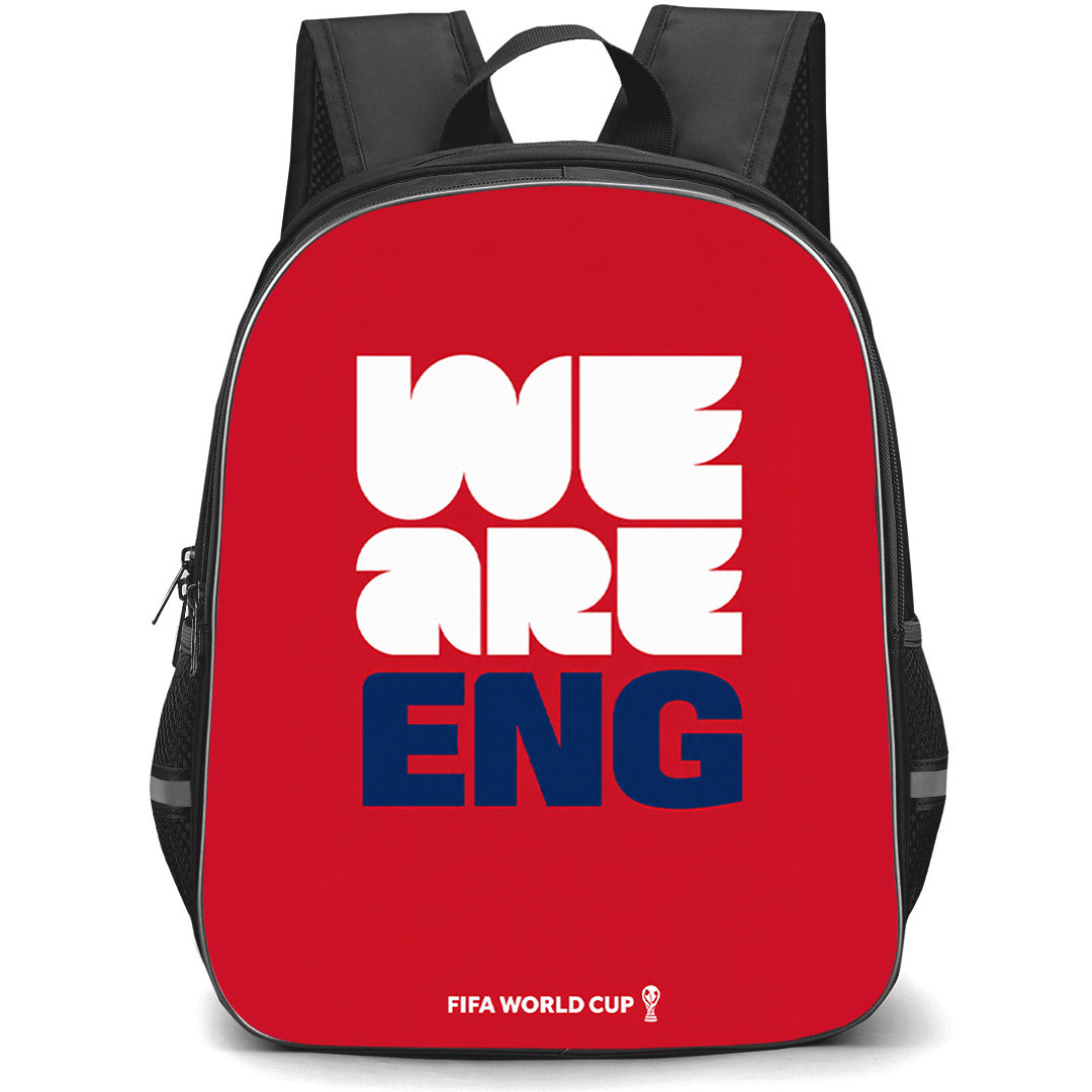 FIFA World Cup 2026 England Backpack School Bag StudentPack - FIFA World Cup 2026 England Pride Slogan Minimalist Poster