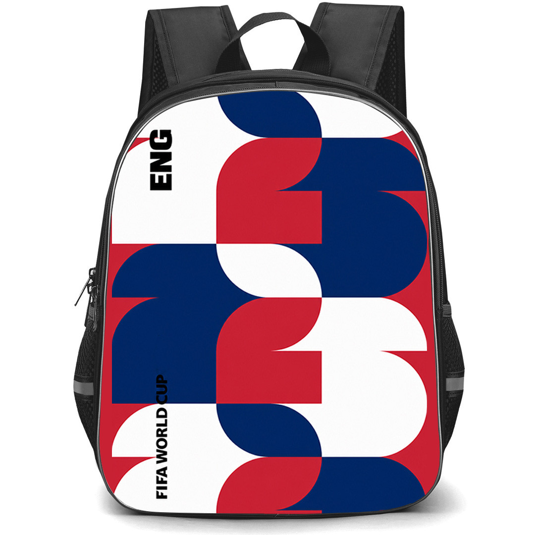 FIFA World Cup 2026 England Backpack School Bag StudentPack - FIFA World Cup 2026 England Retro Geometry Poster