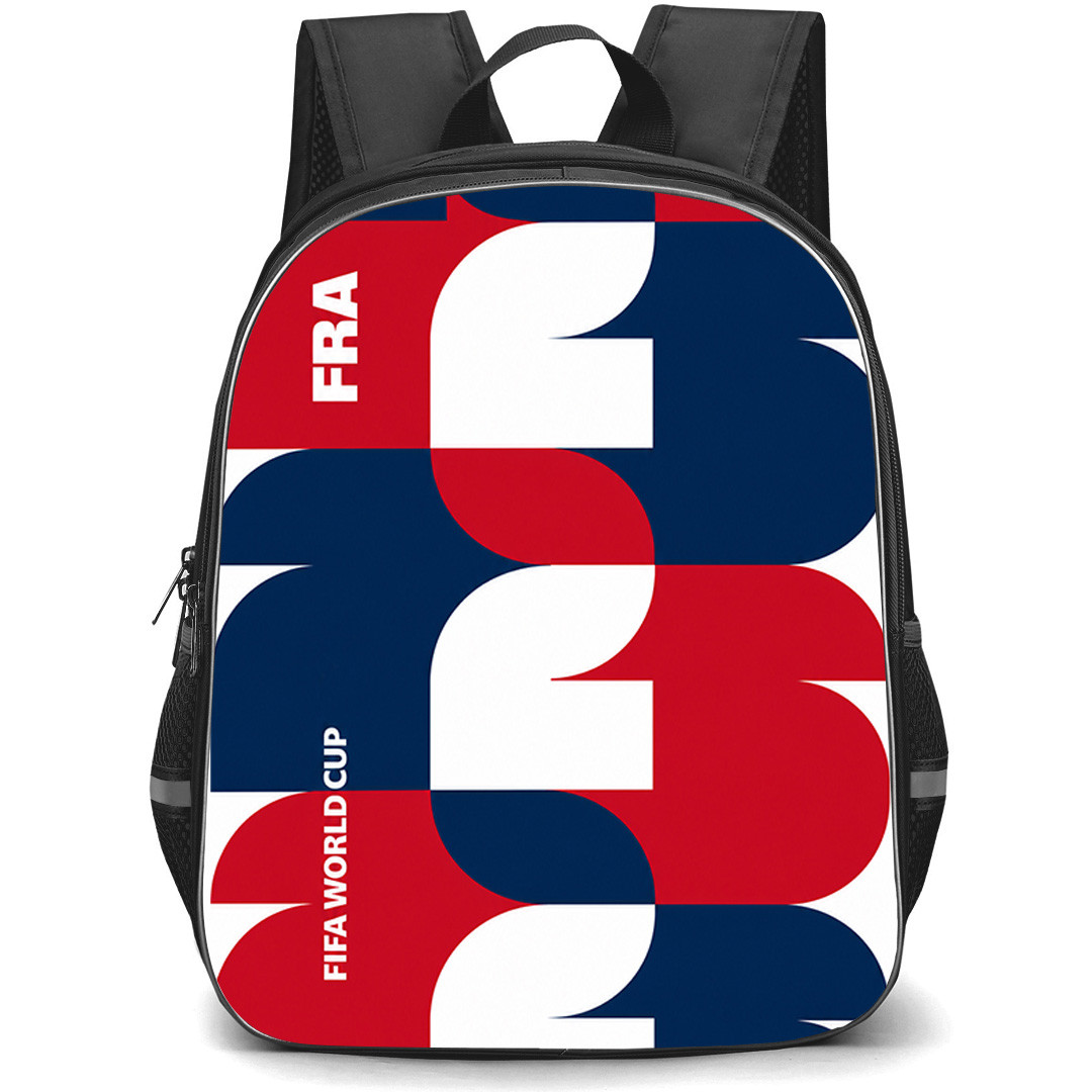 FIFA World Cup 2026 France Backpack School Bag StudentPack - FIFA World Cup 2026 France Retro Geometry Poster