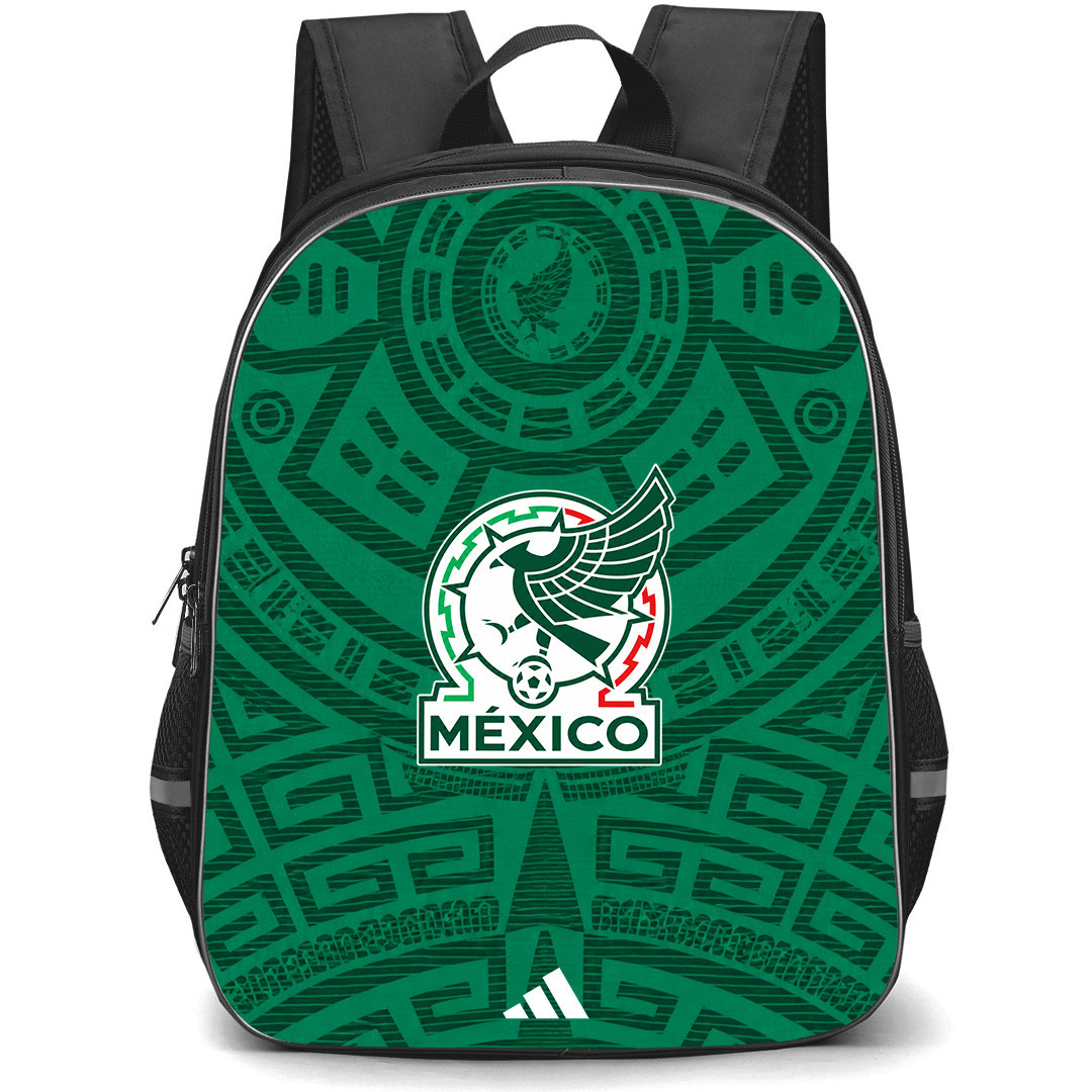 Fifa World Cup 2026 Mexico Backpack School Bag StudentPack - Fifa World Cup 2026 Mexico Home Flag Design Pattern