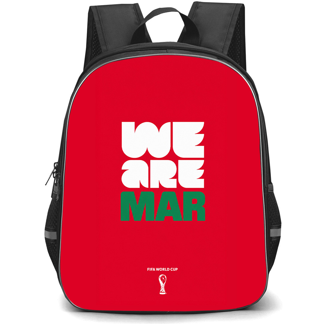FIFA World Cup 2026 Morocco Backpack School Bag StudentPack - FIFA World Cup 2026 Morocco Pride Slogan Minimalist Poster