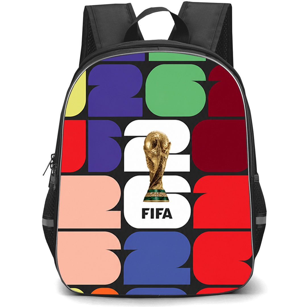 FIFA World Cup 2026 Backpack School Bag StudentPack - FIFA World Cup 2026 Multicolor Geometric Poster