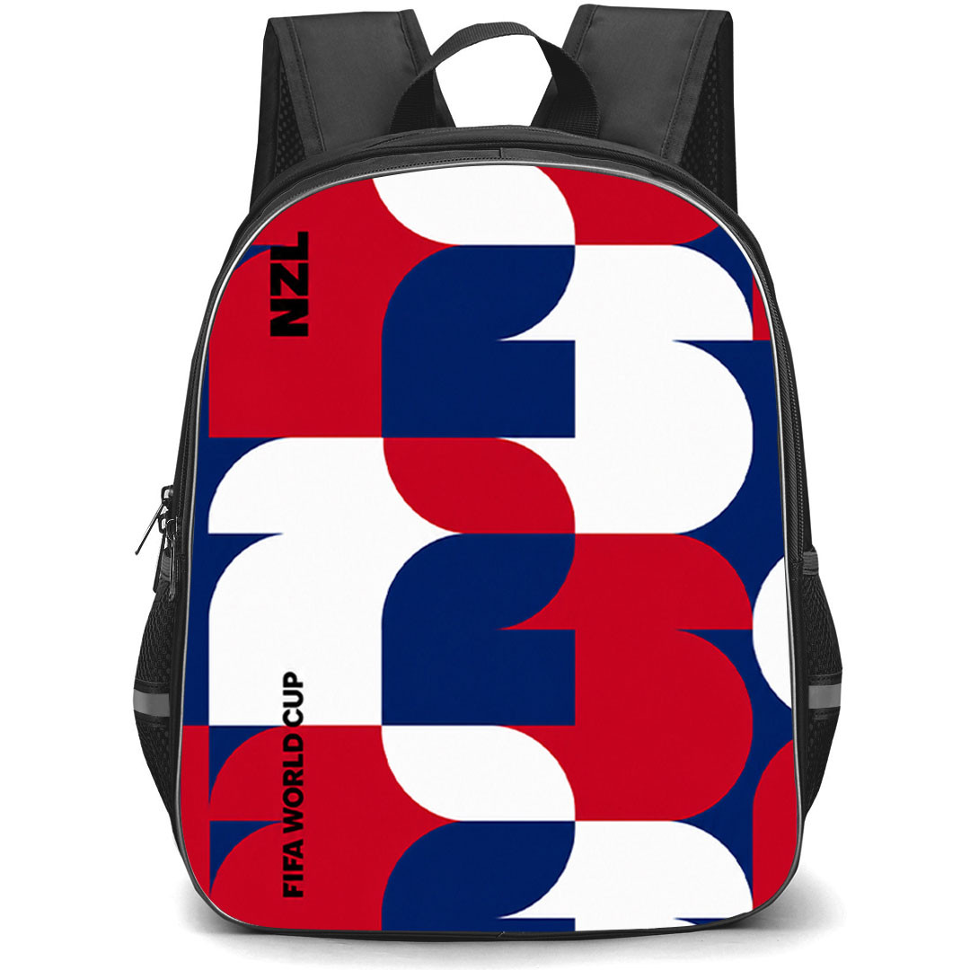 FIFA World Cup 2026 New Zealand Backpack School Bag StudentPack - FIFA World Cup 2026 New Zealand Retro Geometry Poster