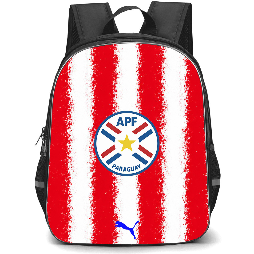 Fifa World Cup 2026 Paraguay Backpack School Bag StudentPack - Fifa World Cup 2026 Paraguay Home Flag Design Pattern