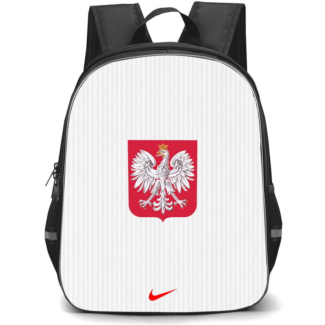 Fifa World Cup 2026 Poland Backpack School Bag StudentPack - Fifa World Cup 2026 Poland Home Flag Design Pattern
