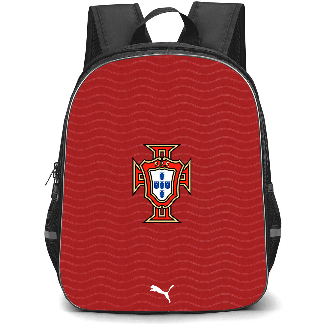 Fifa World Cup 2026 Portugal Backpack School Bag StudentPack - Fifa World Cup 2026 Portugal Home Flag Design Pattern
